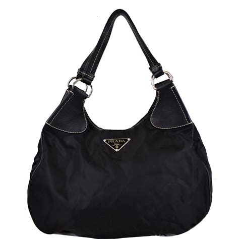 prada nylon hobo bag black|prada nylon bag vintage.